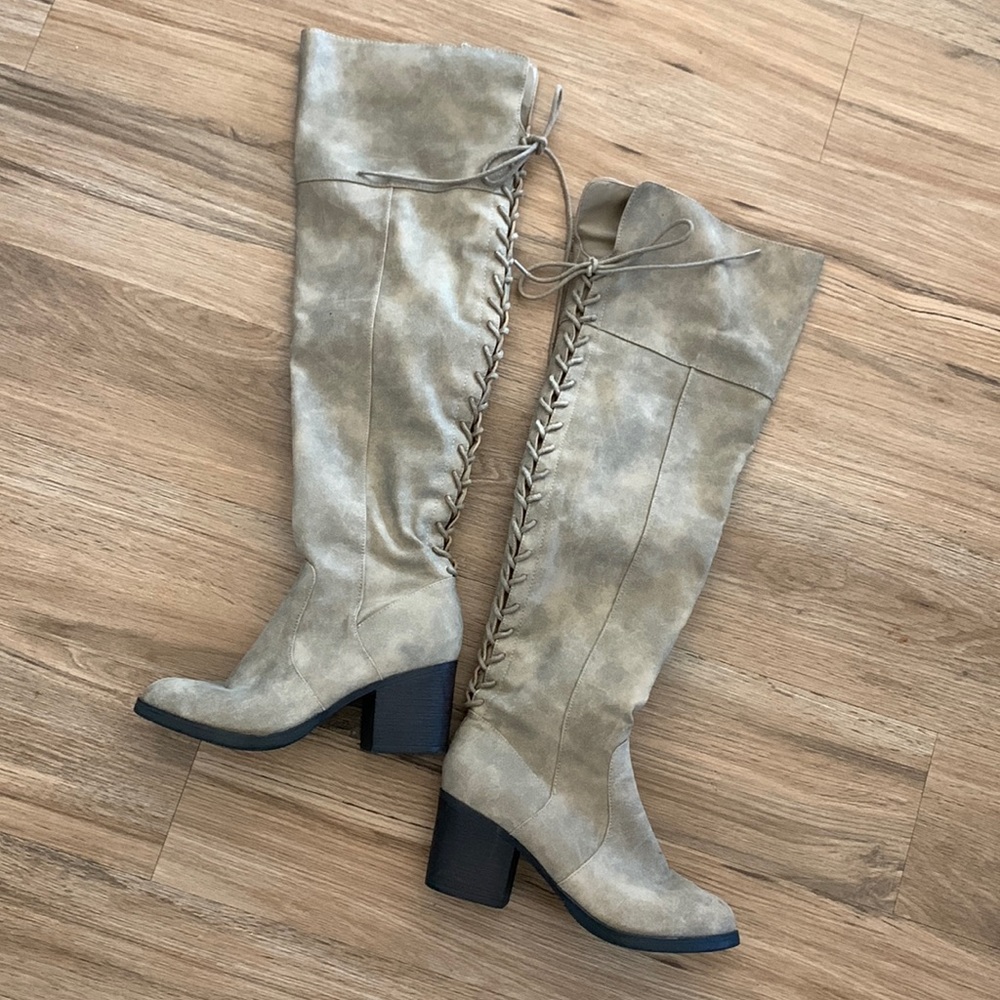 Taupe Over The Knee Boots